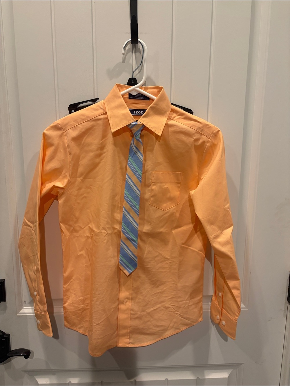 Izod boy's Peach-Orange Long Sleeve Dress Shirt